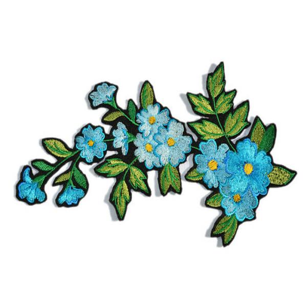 Утюг на вышитых цветком заплатах Апплике для винтажного украшения одежды