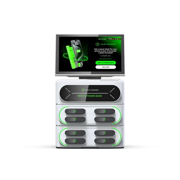 8-Slot Phone Charging Locker Station with Touch Screen 4G Shared Power Bank Station Multi-Device Charging Station