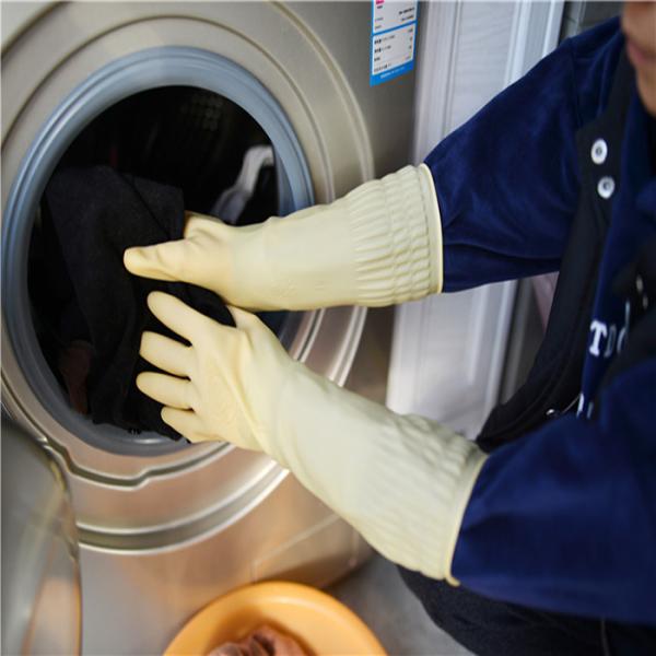 Extra Long Rubber Dishwashing Gloves , Hand Gloves For Dishwashing Reusable