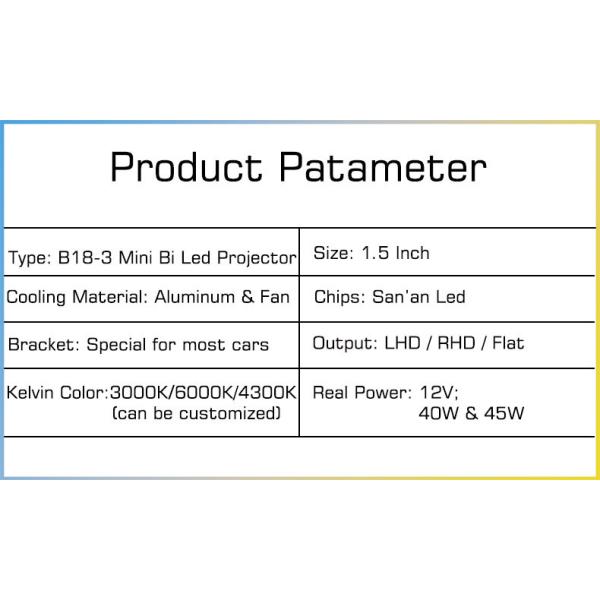 40W Bi LED Projector Lens Module Matrix Car Mini LED Projector Headlight OEM