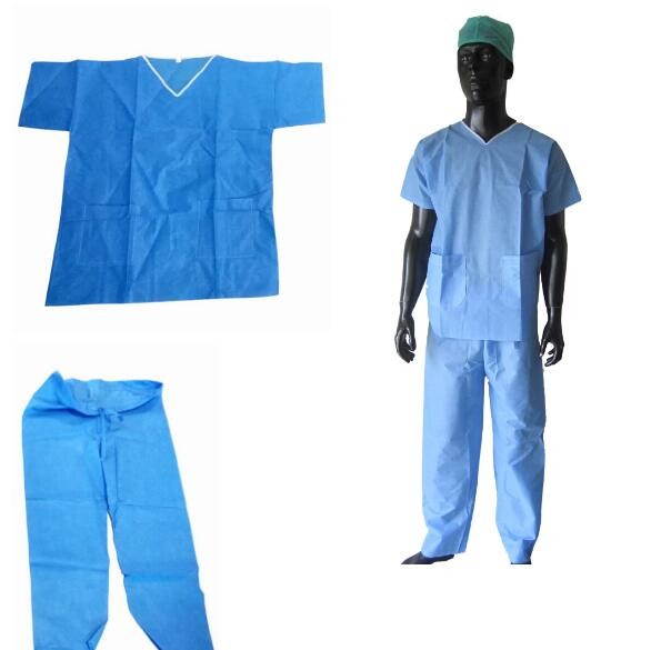 Blue Surgical Non Woven PP Disposable Patient Gowns