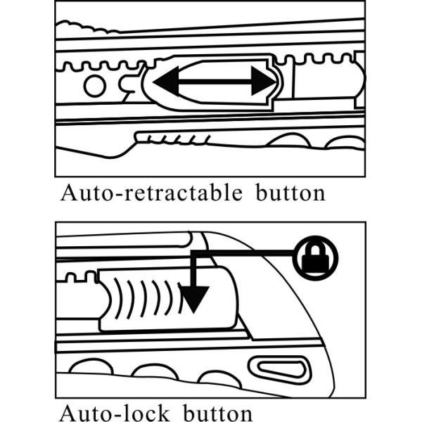 Yellow Retractable Dual Zone Snap Off Utility Knife SX820 Safety Double Color Overmolded