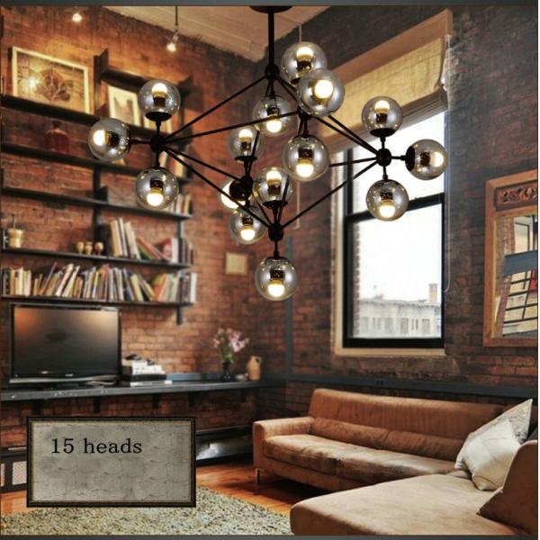 5,10,15,21 head bulbs DNA bubble glass ball pendant light magic bean pendant light