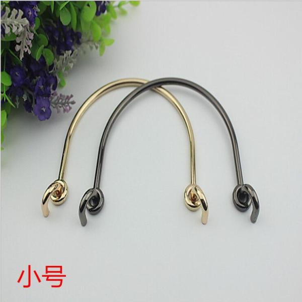 Women fashion top quality shoulder bag hardware light gold & gunmetal color 125 mm length bag handle metal accessories