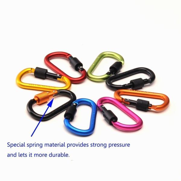 8cm Aluminum Spring Snap Hook Carabiner D Shape Clip for Package Gross Weight 0.025kg
