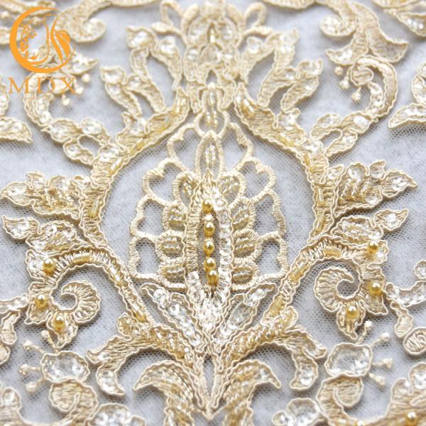 Французская мягкая Handmade ткань шнурка отбортовала нейлон вышивки расстворимый в воде 80%