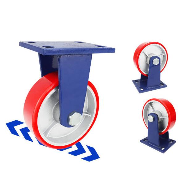 Roller Bearing Heavy Duty 1 Ton Trolley Wheel with Zinc Plated Iron Core PU Caster Wheel