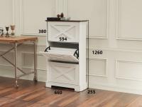Armoire à chaussures blanche à 3 seaux pour l'entrée