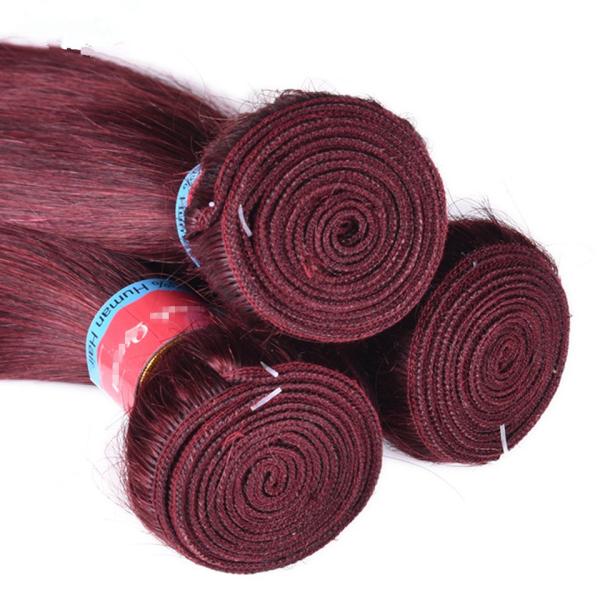 Silky Straight Virgin Brazilian 100 Human Hair Extensions 99J Color