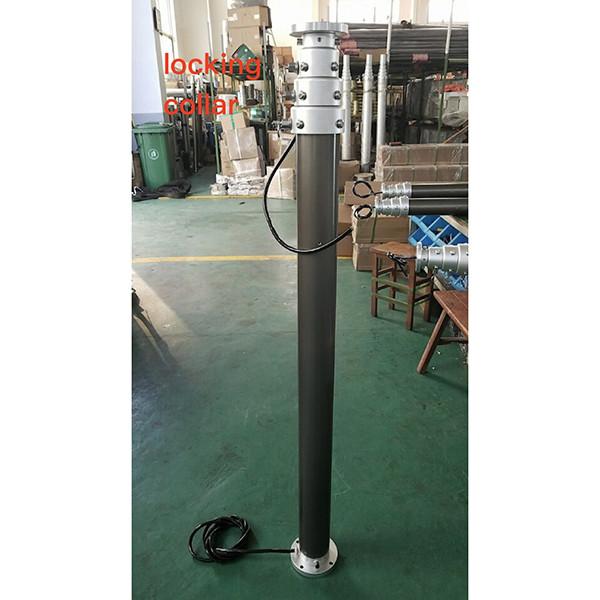 4.2m pneumatic telescopic mast for mobile CCTV trailer 1.5m retracted height CCTV mast electric air compressor driven
