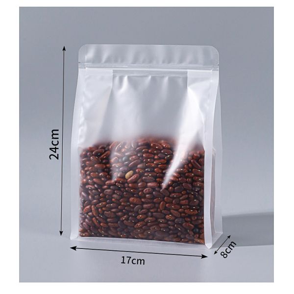 Customizable Frosted Stand-Up Pouch square bottom Bag For Food Packaging
