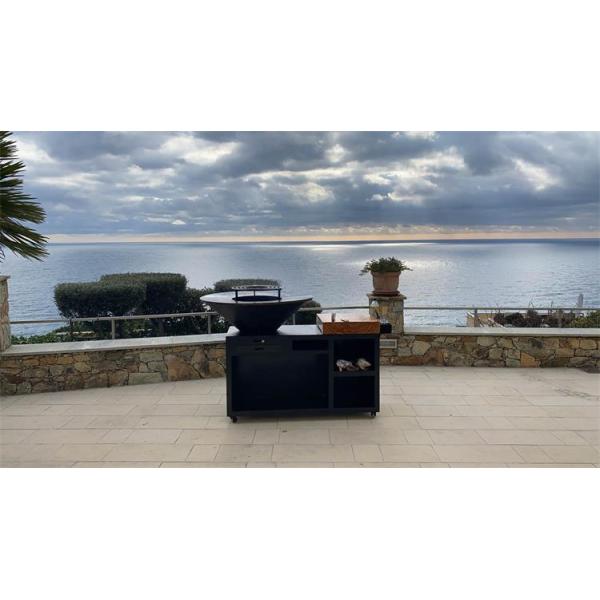 Outdoor Wood Burning Black Painted Steel Bbq Fire Pit Grills For Cooking