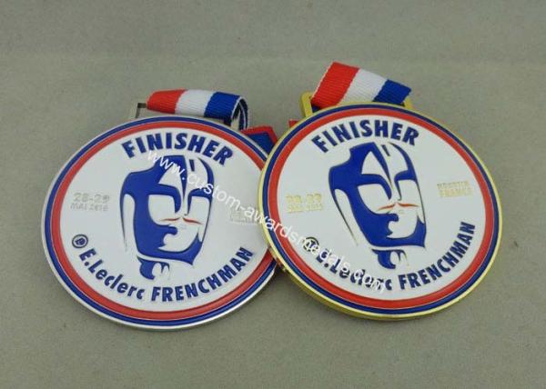 Souvenir Customized Silver Sport Medal With Soft Enamel , Die Casting  Awards Medal For Running