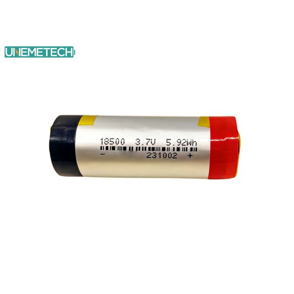3A Cylindrical LiPo Battery 3.7V 1600mAh 18500 Lithium Polymer Battery For Consumer Electronics