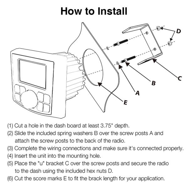 GRANDnavi водонепроницаемое морское стерео AM FM USB Bluetooth мультимедиа портативное морское радио