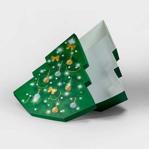Christmas Tree Shape Rigid Packaging Box OEM And ODM One-stop Service Lid And Base Box Custom Printed Rigid Packaging Box Options