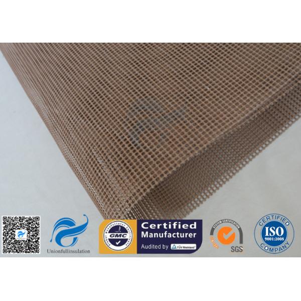 Brown 4x4mm PTFE Coated Fiberglass Fabric For Conveyor Belt
