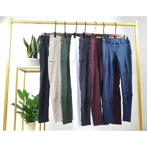 Зеленая напечатанная верховая езда задыхается гетры силикона места нейлона полные с карманом телефона