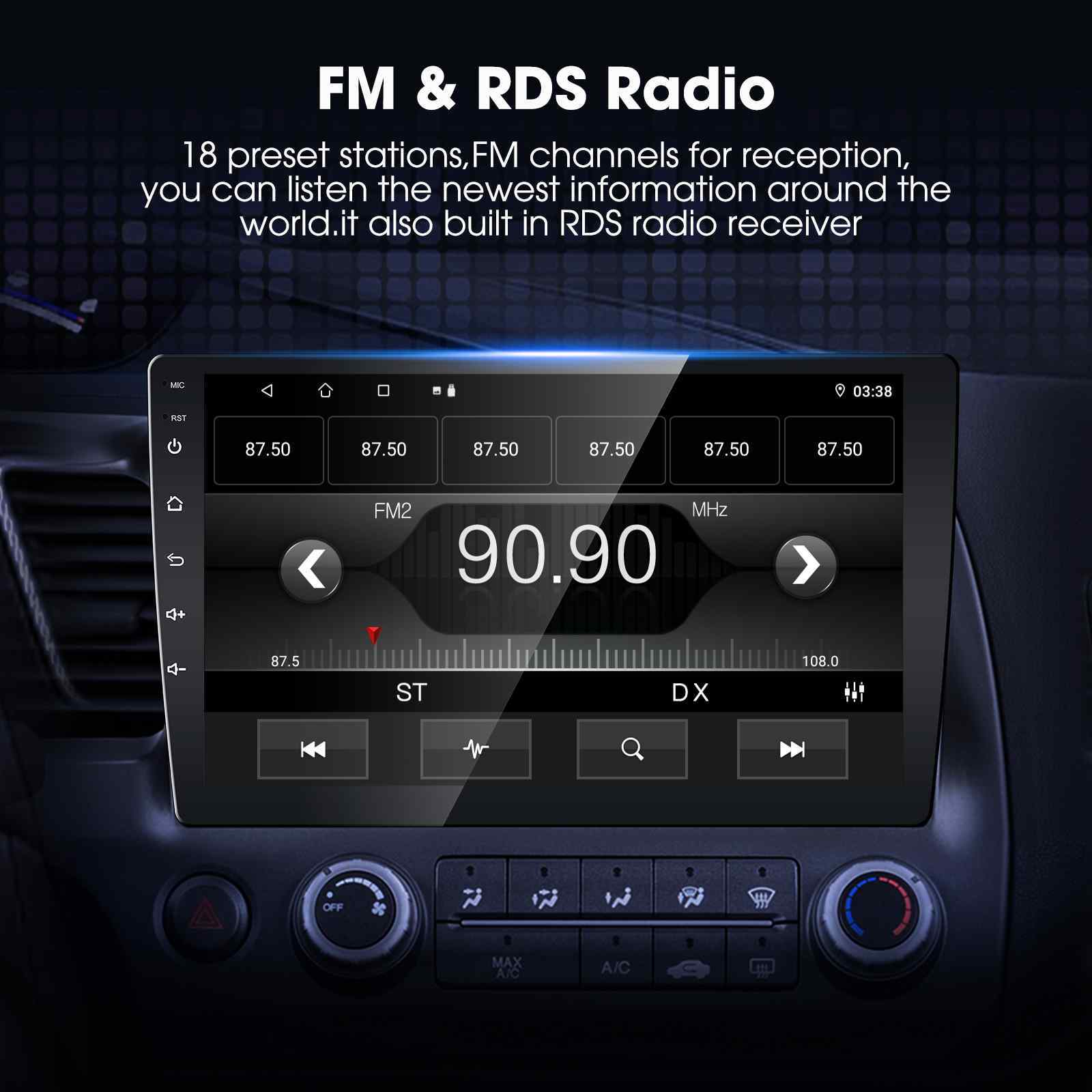 High Definition Touchscreen Android Auto Radio 9 Inch Android Car Stereo