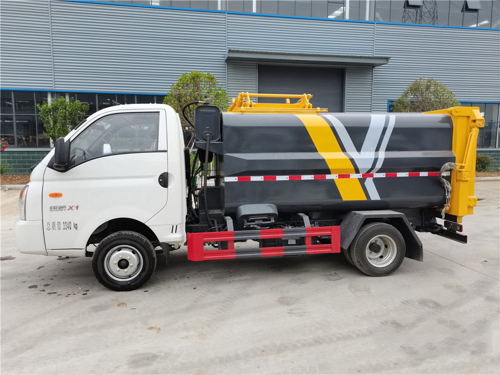 4.5m³ XDEM KAMA Ruihang Blue-Plate Side-Loader Garbage Compactor Truck