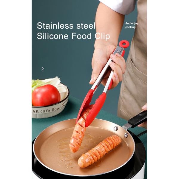 Схват гриля БАРБЕКЮ силикона 9 дюймов не вставляет барбекю зажимает нержавеющие схваты салата