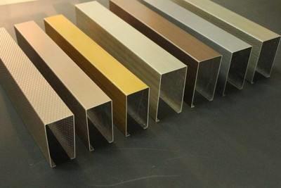 Decorative U Baffle Aluminum Panel Ceiling Wooden Grain Coated Suspended Acoustic Ceiling Baffles