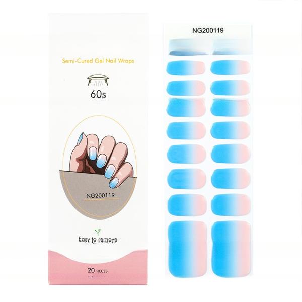 2023 Uv gel french style nail beauty product wholesale new UV Gel Nail stickers semi cured gel nail wraps