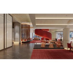 Hôtel de luxe en frêne, hêtre et noyer pour salon : canapés modulables