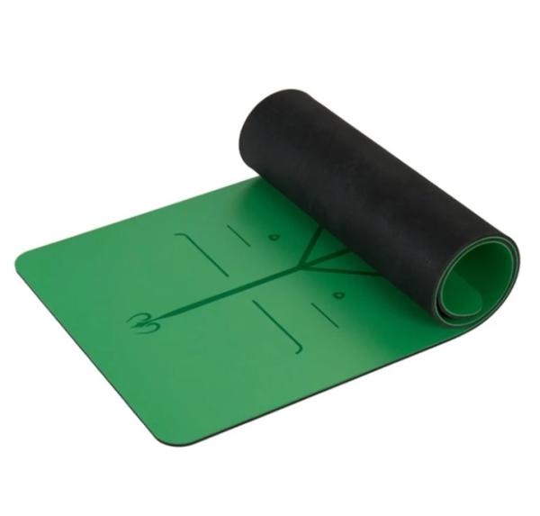 Natural Rubber Yoga Mat, Body alignment lines Non-Slip Fitness pad 5mm Excercise Pad