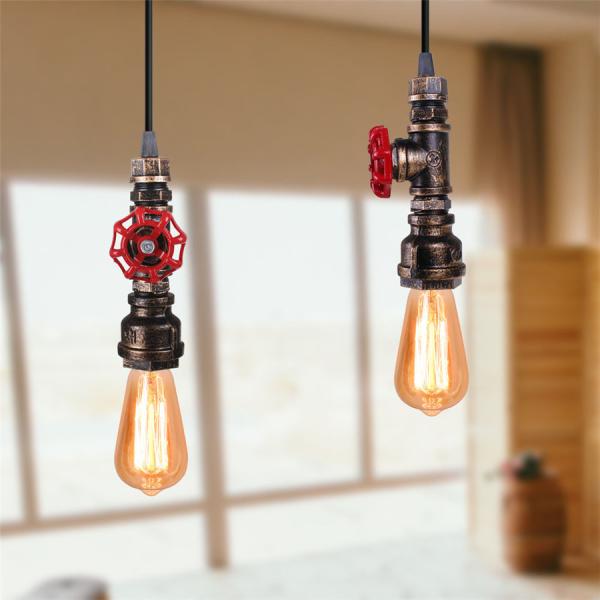 Loft Steampunk Pendant Lights Metal Water Pipe Lamp for Cafe Bar vintage pendant light(WH-VP-76)