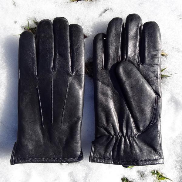 Plain Fashion Mens Soft Leather Gloves Keep Warm Lambskin Sheepskin OEM Design