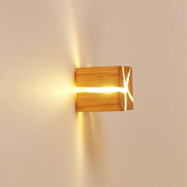 Loft Industrial Retro Indoor home decor Wall light cube wood wall lamp (Wh-VR-94)
