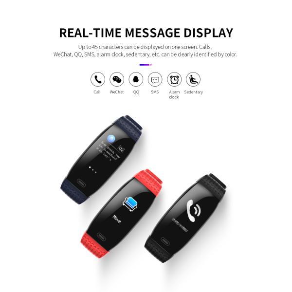 Pulsera elegante de la pantalla táctil de la prenda impermeable IP67 del reloj de Rate Blood Pressure Oxygen Ladies del corazón T15