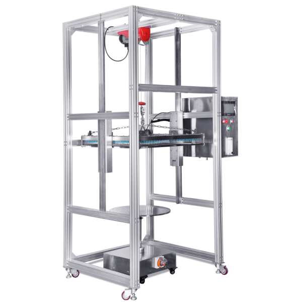 IEC60529:1989 Compliant Drip Tester with 800-1800mm Adjustable Dripping Height and 50KG Turntable Bearing for IPX1 IPX2 Testing