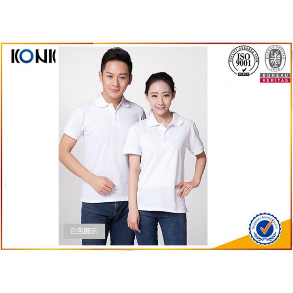 Cotton / Polyester Golf Polo Shirt Knitted Mens Custom Printed Polo Shirts