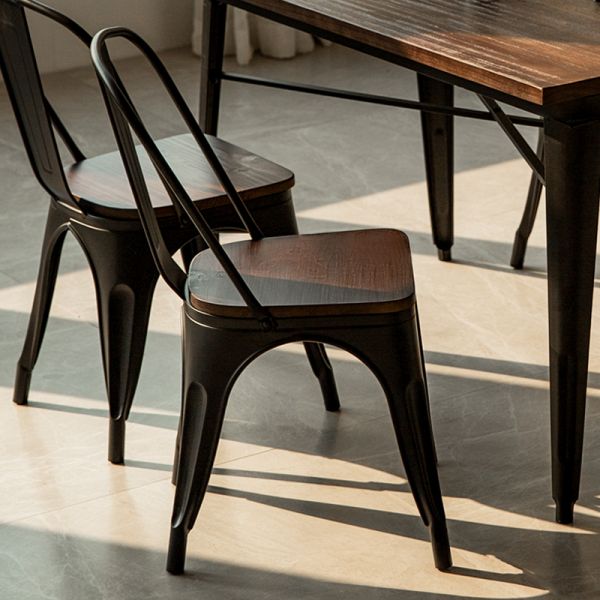 Restaurant Furniture Fast Food Coffee Loft Iron Wooden Dining Table for Restaurant Furniture Sets