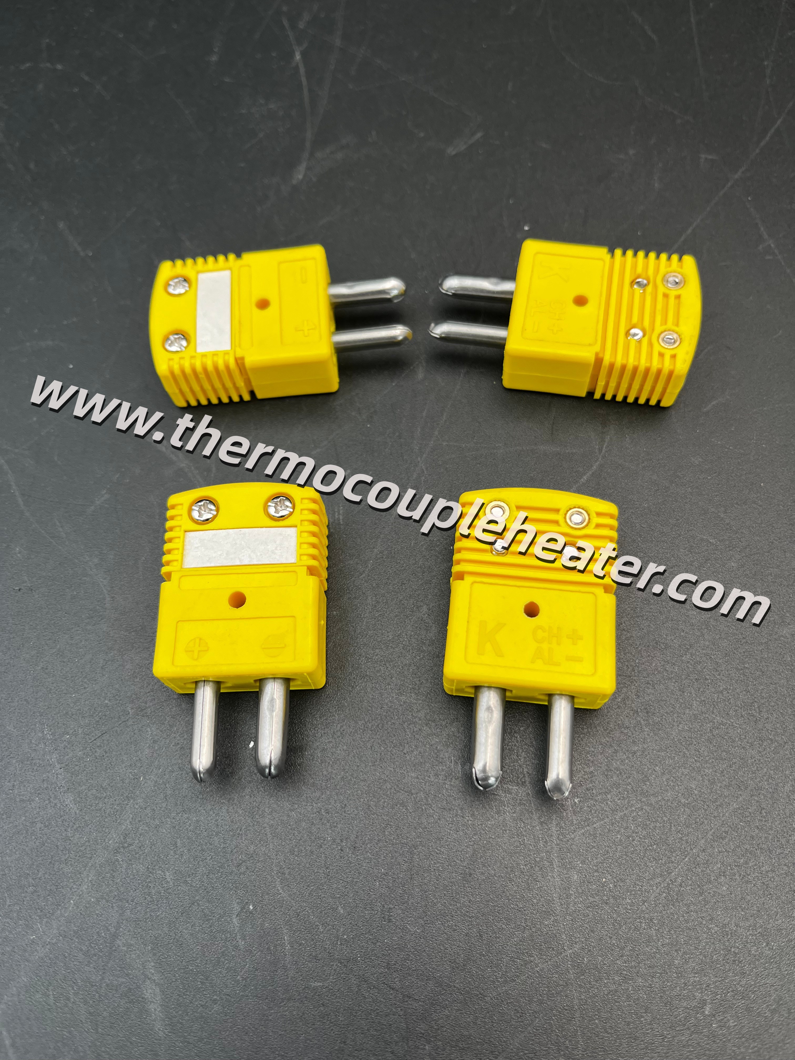 Type K Standard Thermocouple Connector Male Plug, ANSI / IEC Color Code