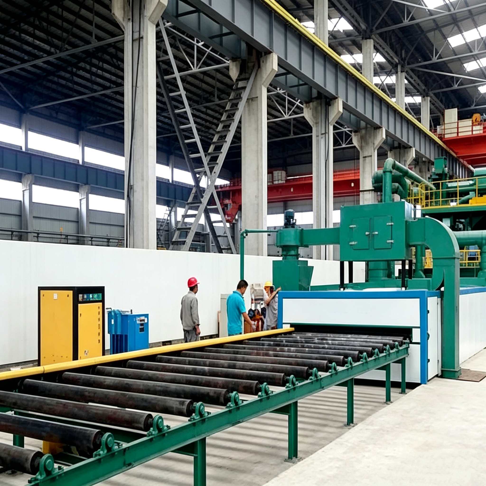 Industrial Roller Conveyor Shot Blasting Machine for steel profiles H beam I beam and bars providing uniform surface cleaning