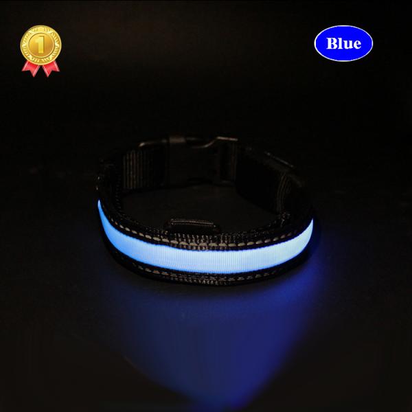 Luxury Nylon LED Dog Collar Printed Training Vest Flashing Usb Rechargeable