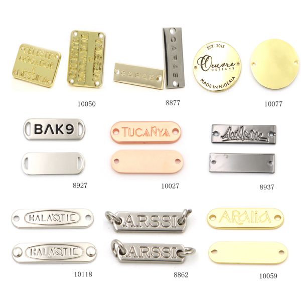 Quality Metal Sewing Logo Label for Bag Accessories Clothing Metal Square Plate Label
