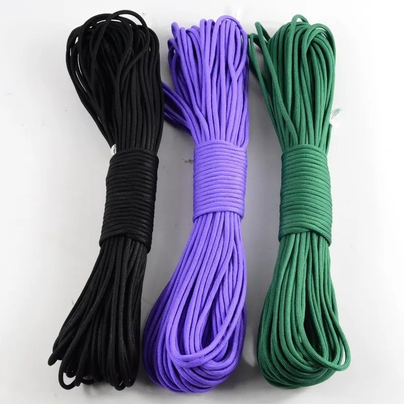 Customization 100FT 7 Inner Strand 550 Polyester Paracord Parachute Cord Camping Rope