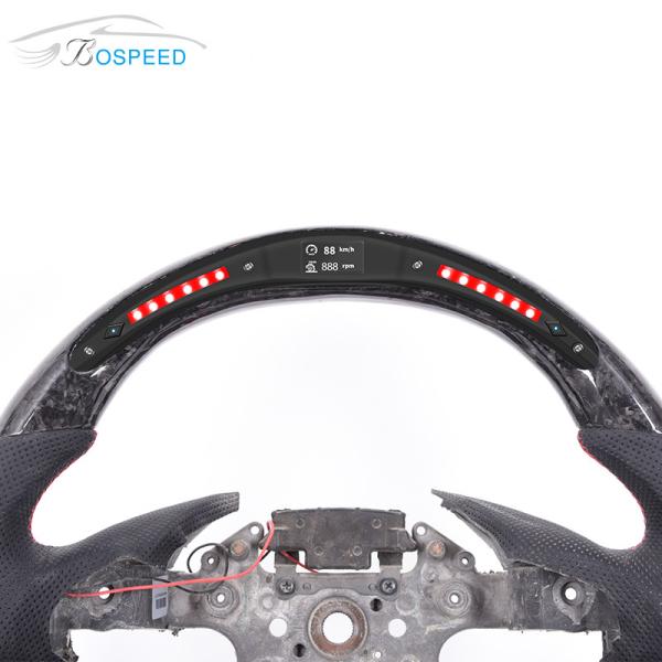 350mm Forged Led Carbon Fiber Steering Wheel Racing OEM Red Stitch