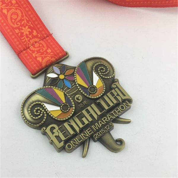 Luxury Matte Color Painted Zinc Alloy Marathon Medal