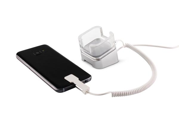 COMER anti-theft acrylic alarm locking devices security counter display stands for mobile shops