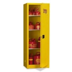 Heavy Duty Lockable Storage Cabinet With Distinct Safety Signs And Bullet Latches