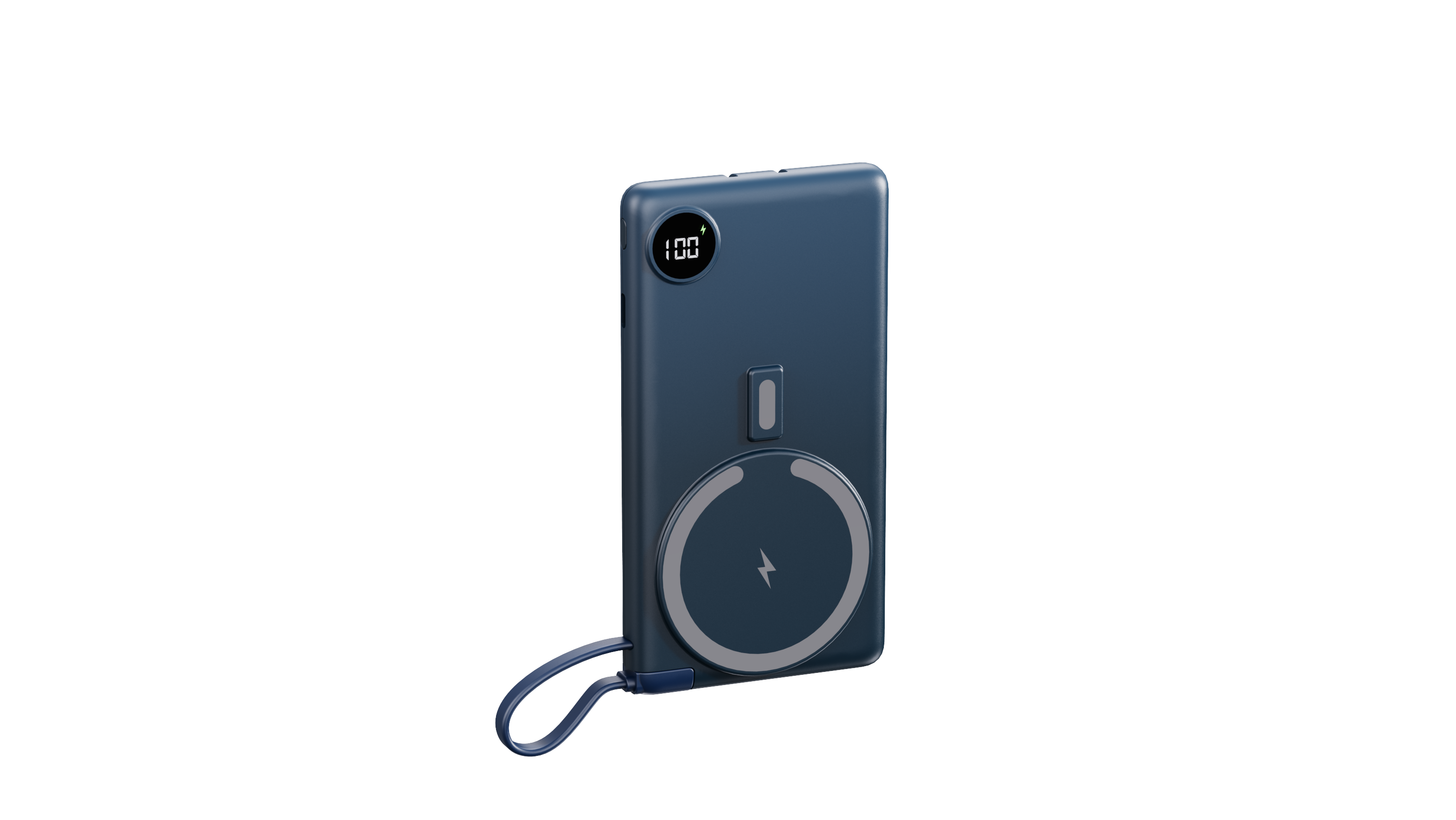 LED Display Wireless Magnetic Powerbank Ultra Thin With AC Adaptor / Data Cable