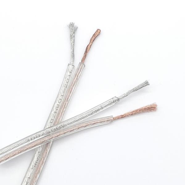 Copper Core Tinned Copper Transparent Speaker Cable , PVC Sheathed Cable Gold Silver