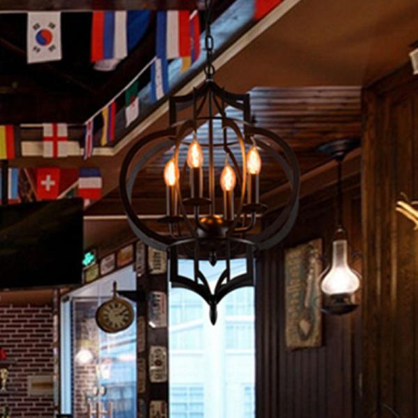 Creative Iron Pendant Lamp E14 American Decor Pendant Lamp Indoor Black Chandelier (WH-VP-114)