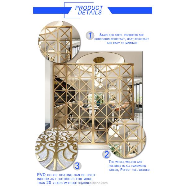 Chinese rose gold decoration 304 stainless steel living room partition