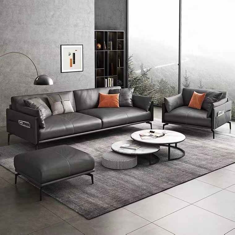 Light Luxury Living Room and Office Sofa Bed Customized Italian Style with Wood Frame